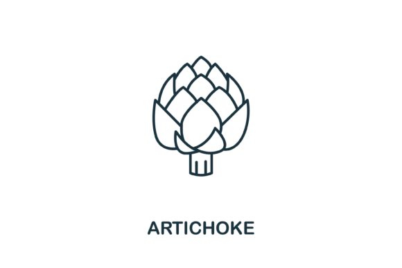 Artichoke Icon from Fruits Collection: Elevating Visual Communication with Simple Line Art