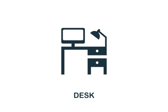 Desk Icon: A Versatile Vector for Web and Print Design