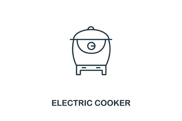 Enhancing Digital Design with a Simple Line Electric Cooker Icon