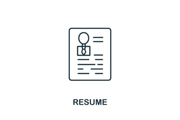 Resume Icon from Headhunting Collection: Elevating Modern Recruitment Design