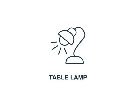 Table Lamp Icon: Interior Design Asset